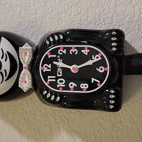 Jeweled Classic Black Kit-Cat Klock clock SUPER RARE - Picture 3 of 4